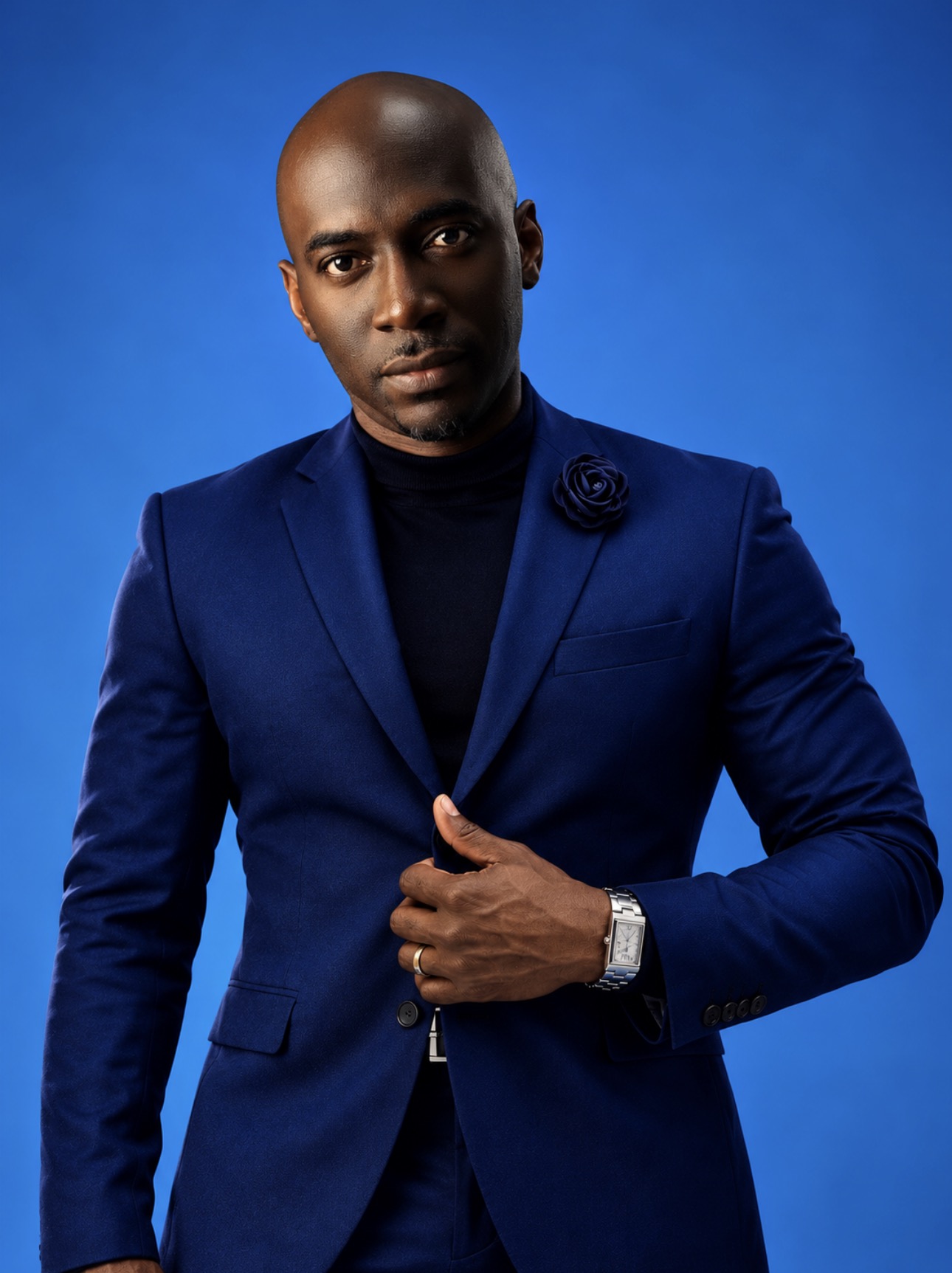 Sherwin Gardner in a royal-blue suit